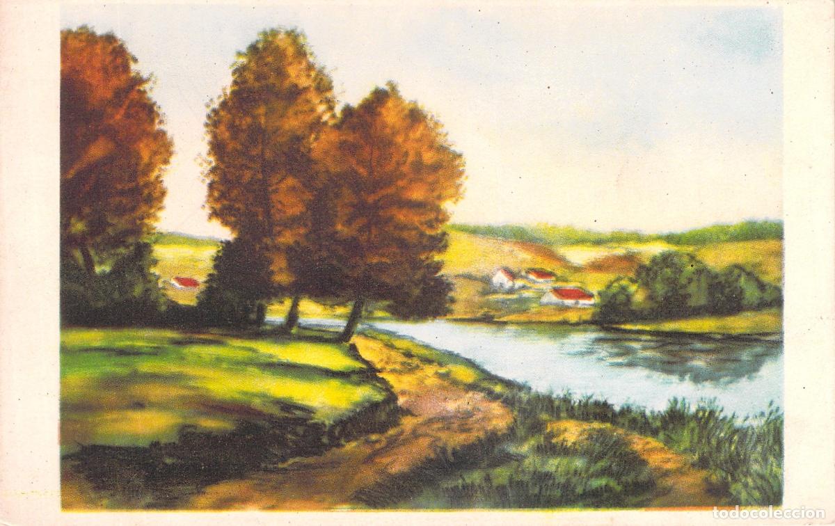 Postales: Postal Art&iacute;stica de Paisaje de R&iacute;o y &Aacute;rboles en Oto&ntilde;o