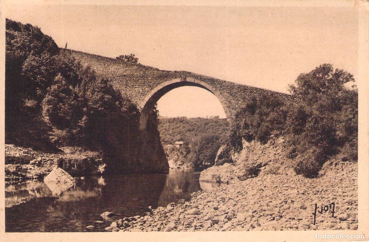 Postales: Postal del pintoresco Puente del Diablo en Lamalou-les-Bains