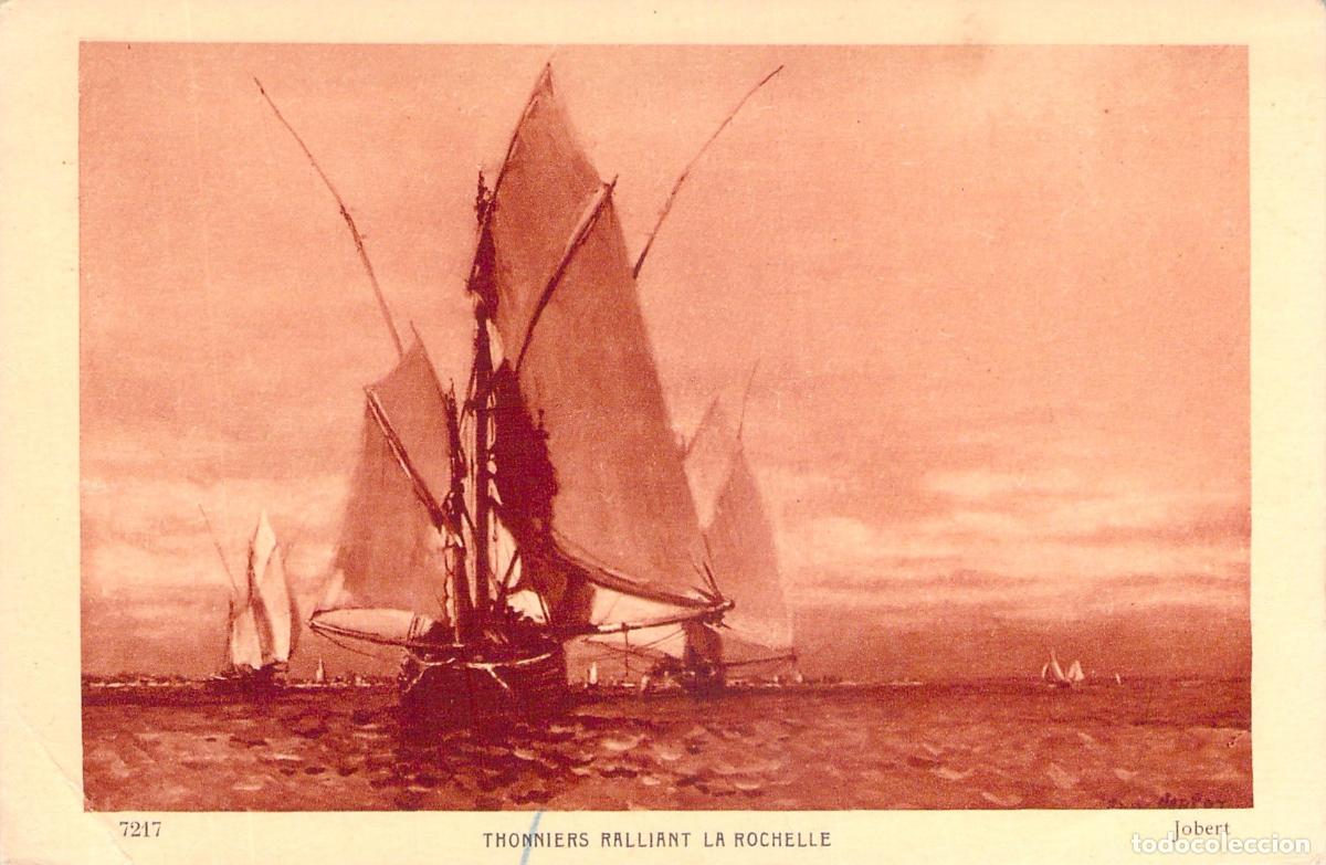 Postales: Postal Art&iacute;stica de Barcos Atuneros en La Rochelle por Jobert