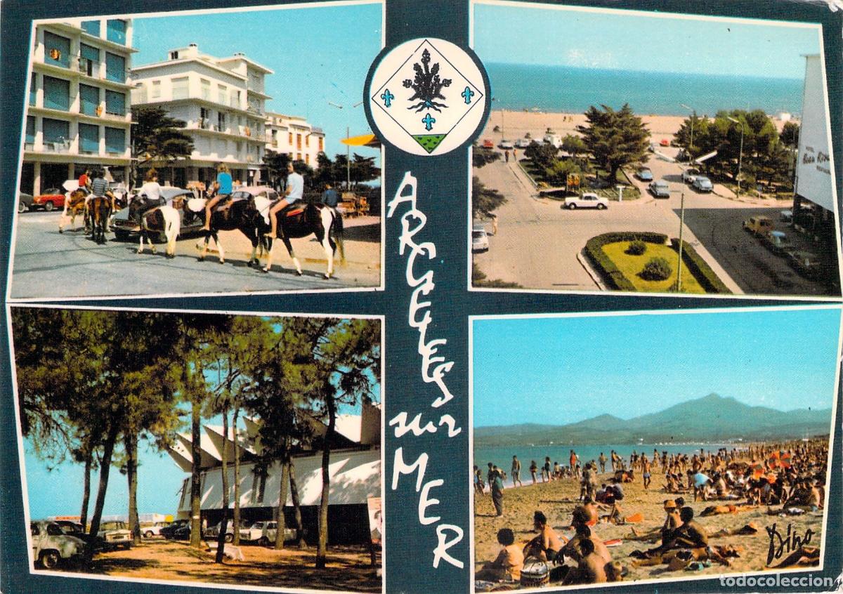Postales: Postal Multivista de Argel&egrave;s-sur-Mer, La Plage Heureuse