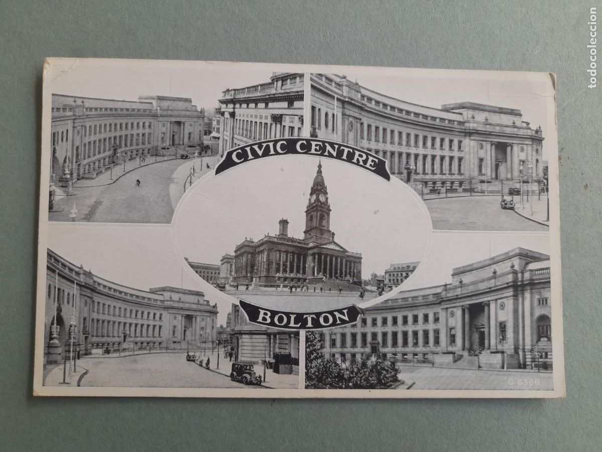 Postales: postal civic centre bolton - reino unido, circulada 1950
