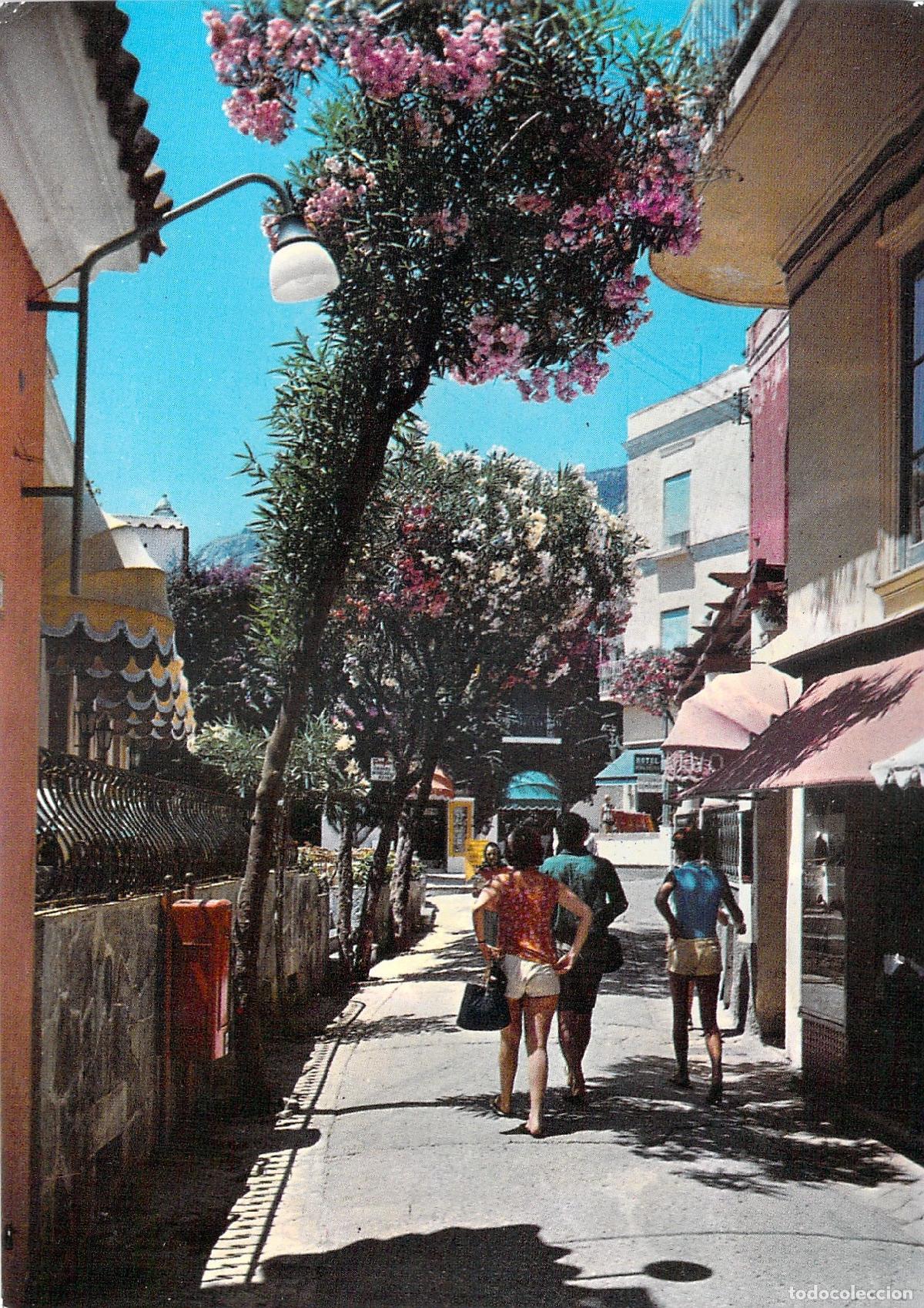 Postales: Postal de Capri, Italia - Scorcio Romantico con Flores y Peatones