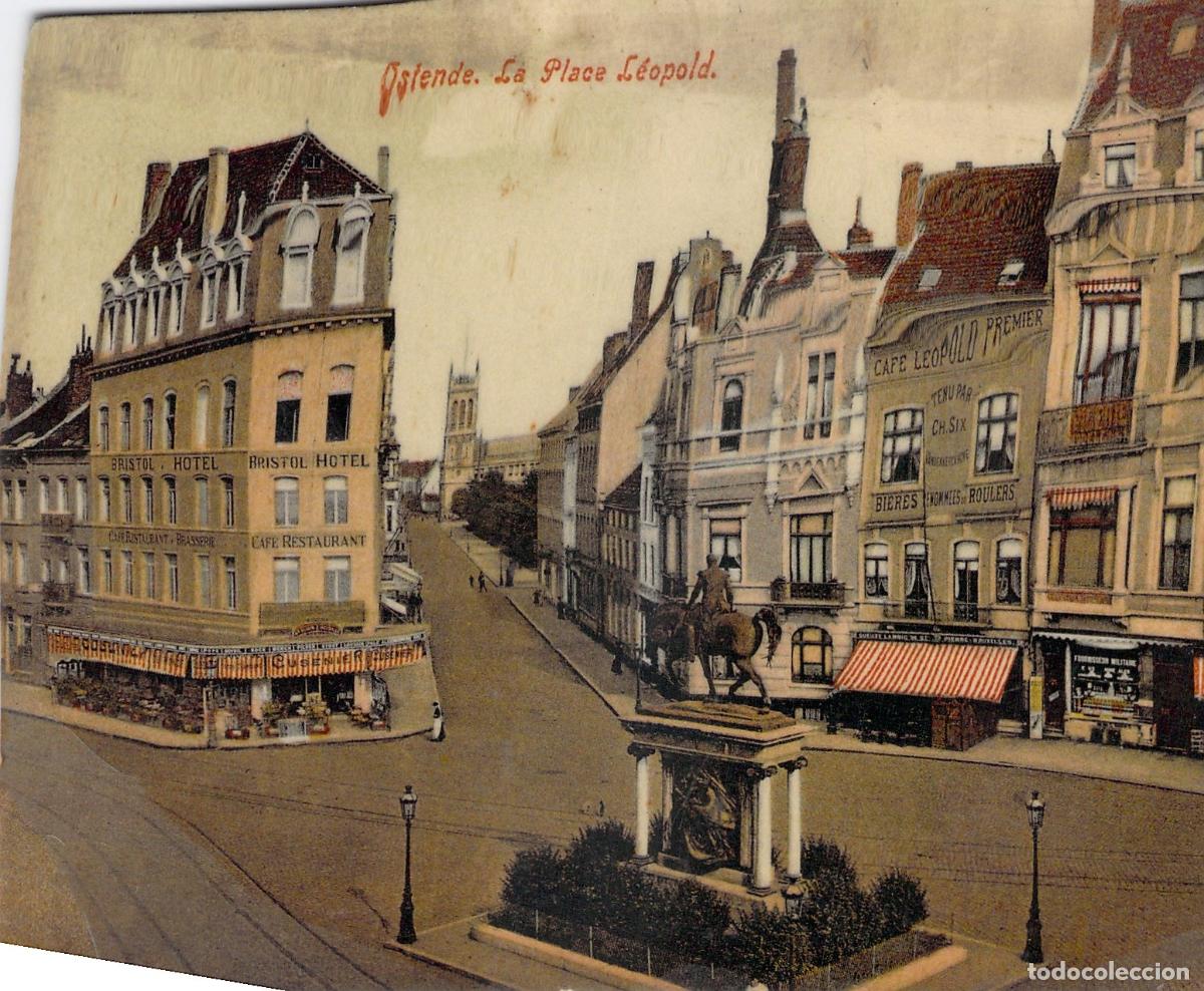 Postales: Postal de la Plaza Leopoldo en Ostende B&eacute;lgica