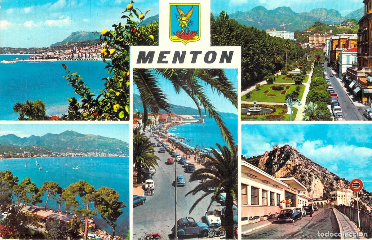 Postales: Postal Multivista de Menton, Costa Azul de Francia