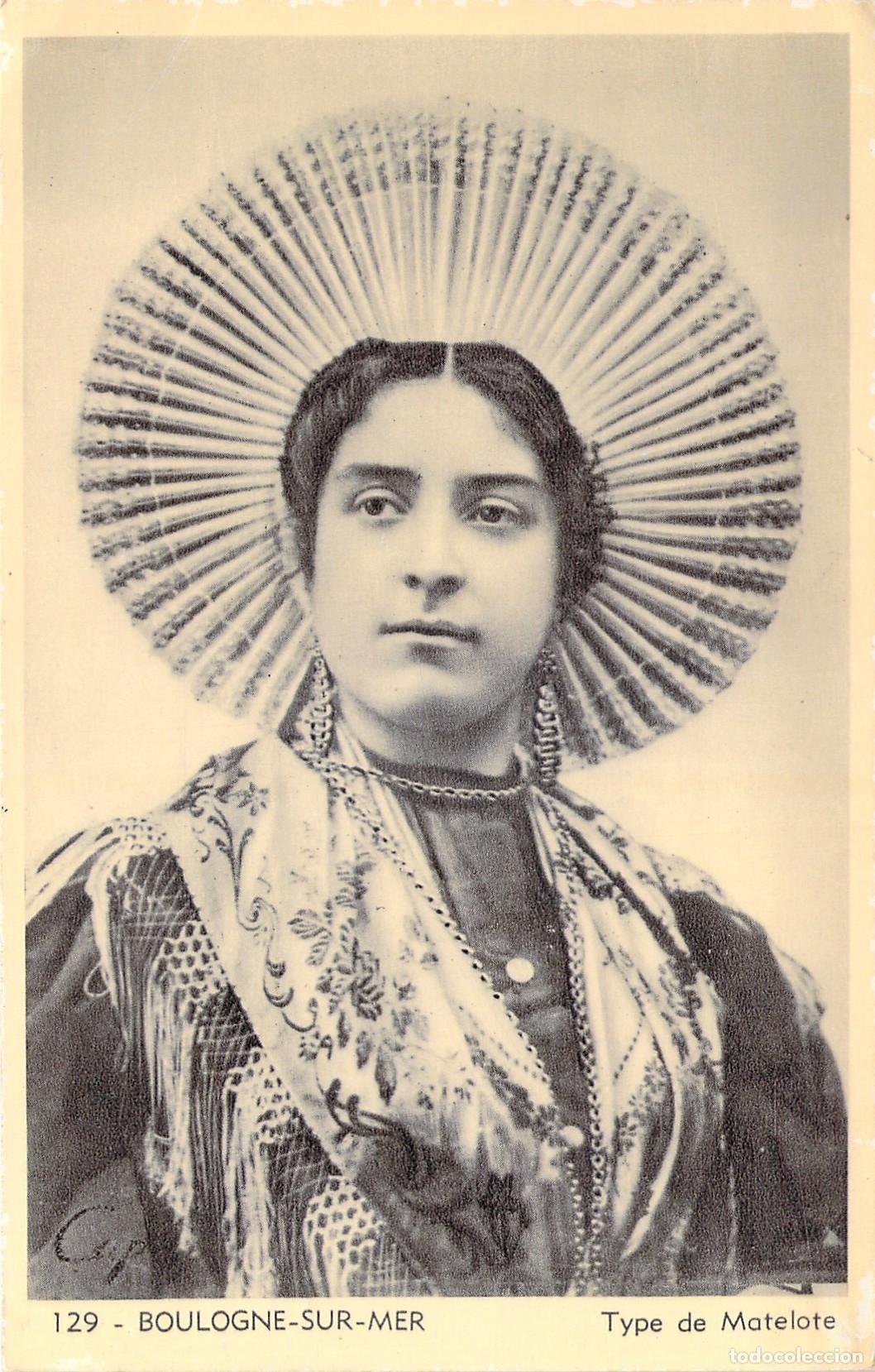 Postales: Postal Boulogne-sur-Mer Retrato de Mujer con Tocado de Matelote