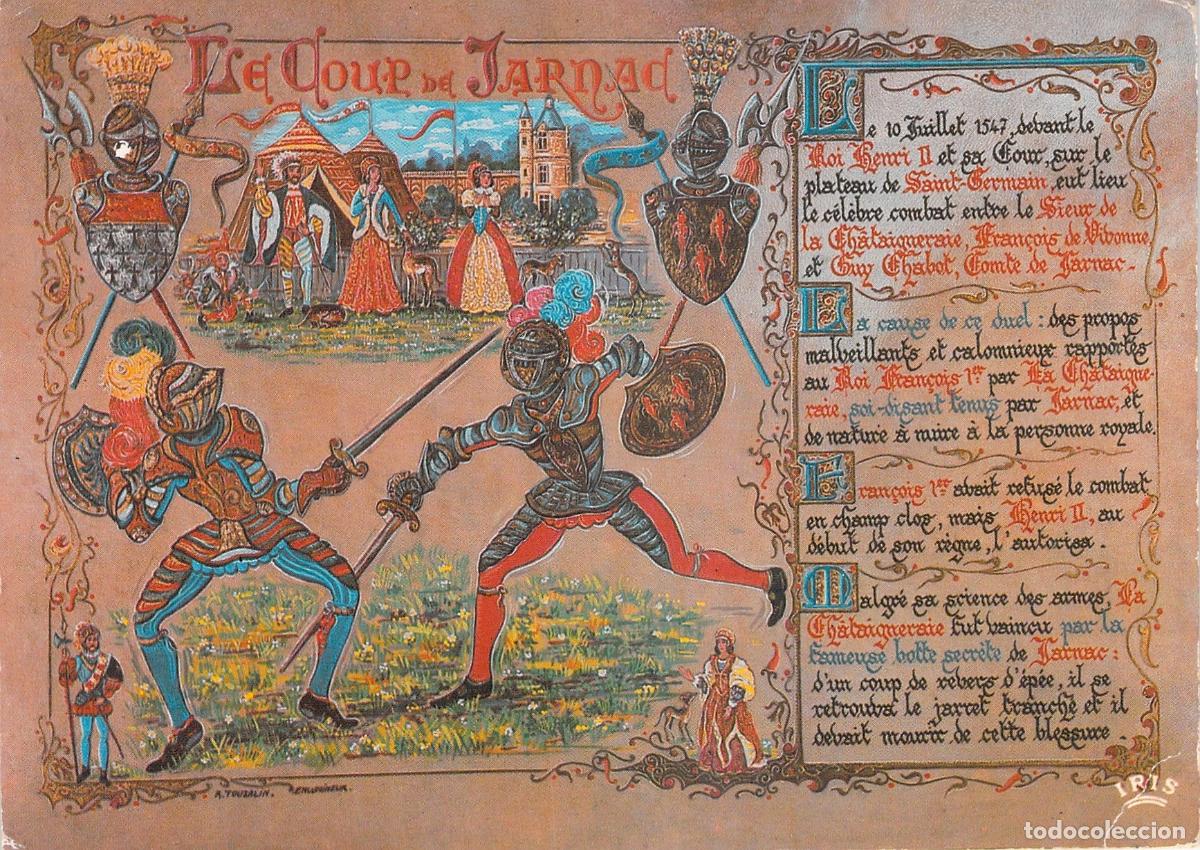 Postales: Postal Hist&oacute;rica Le Coup de Jarnac Duelo de Caballeros