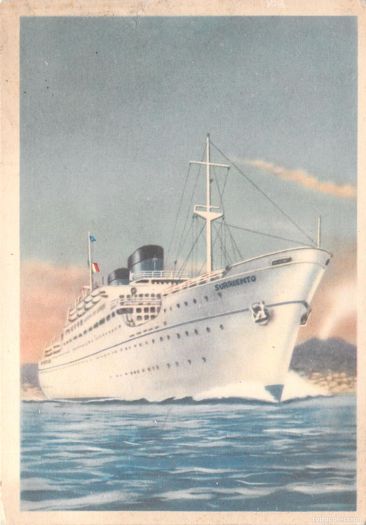Postales: Postal Flotta Lauro M/N Surriento Transatl&aacute;ntico Italiano