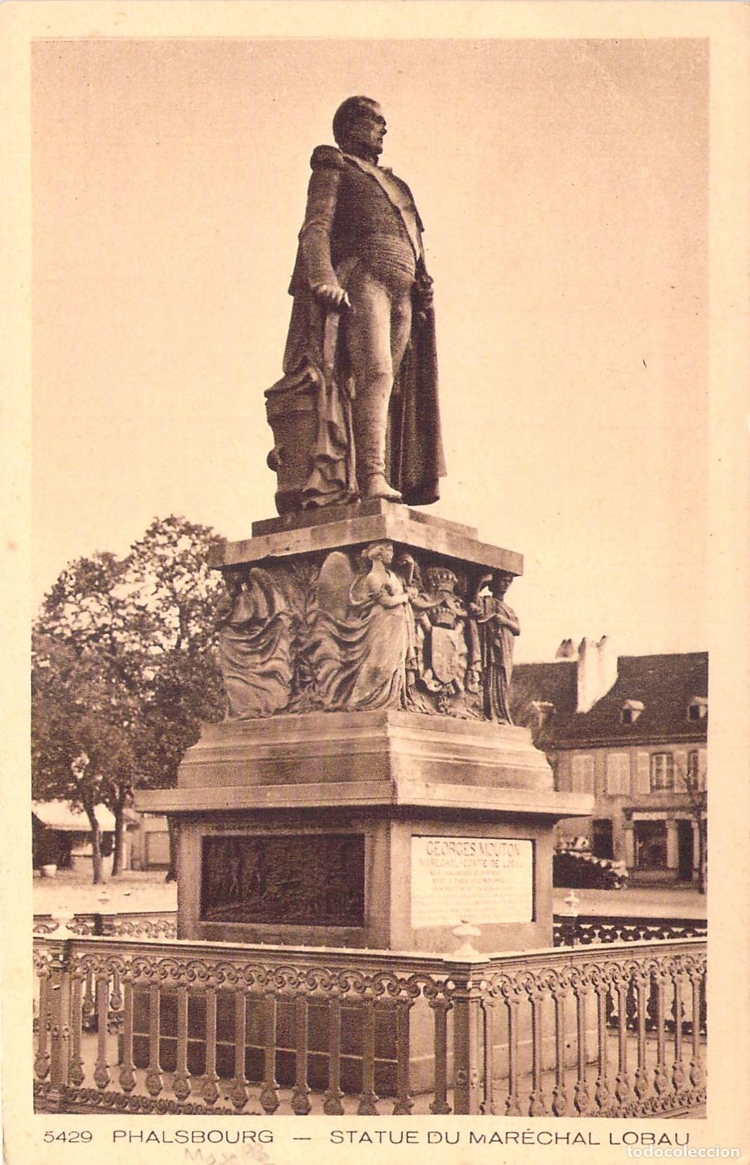 Postales: Postal Estatua del Mariscal Lobau en Phalsbourg, Francia
