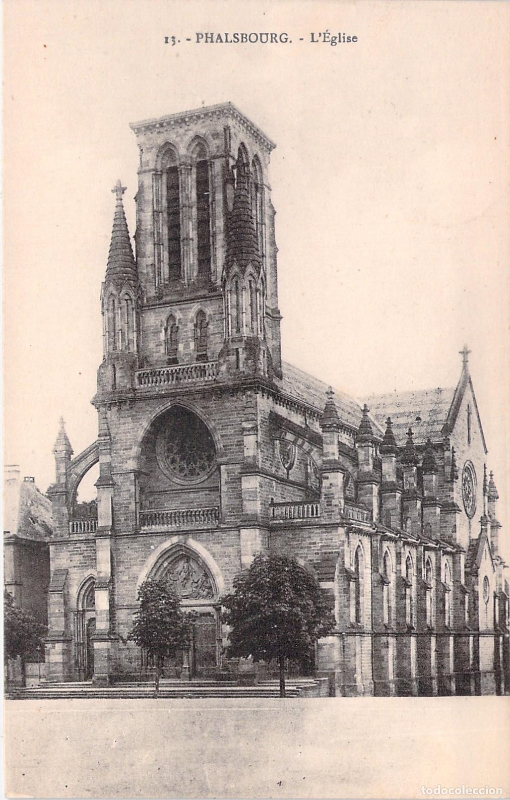 Postales: Postal de la Iglesia de Phalsbourg, Arquitectura Religiosa de Francia