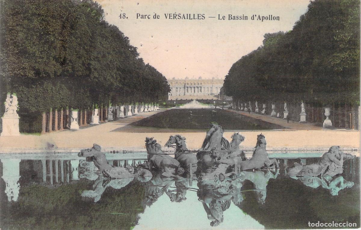 Postales: Postal del Estanque de Apolo en el Parque de Versalles