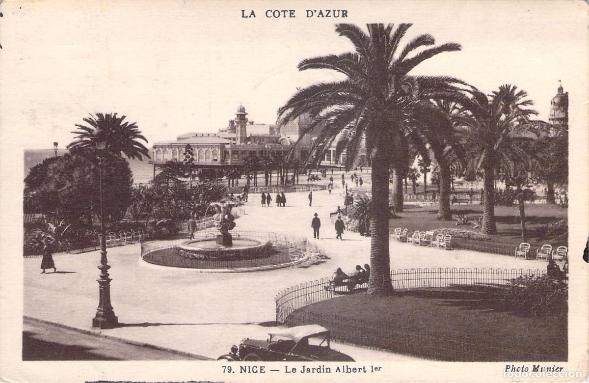 Postales: Tarjeta Postal de Niza Costa Azul El Jard&iacute;n Albert Ier Francia