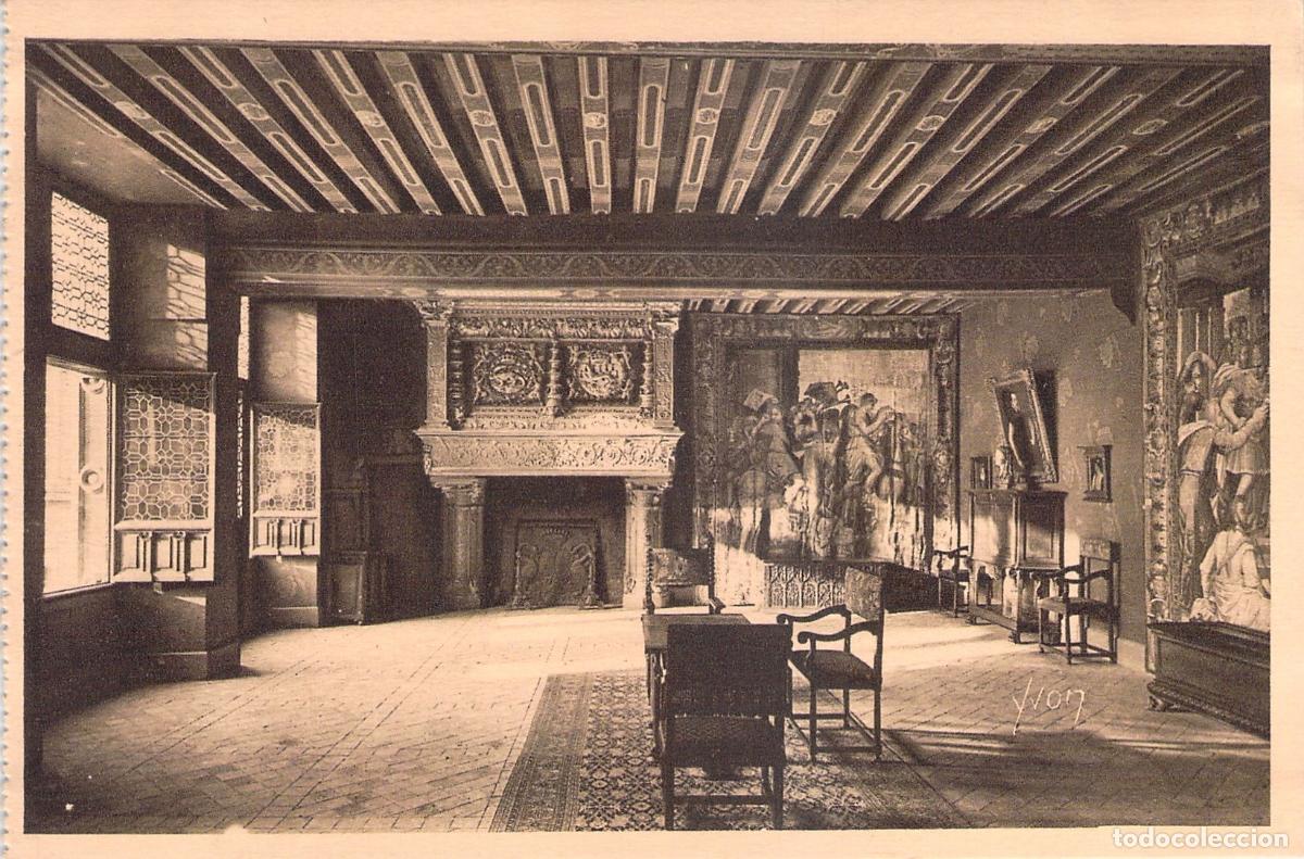 Postales: Postal del Castillo de Blois - Sala de Honor, Francia