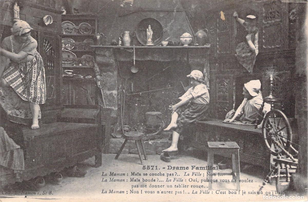 Cartes Postales: Postal de Escena Costumbrista Bretona Drame Familial
