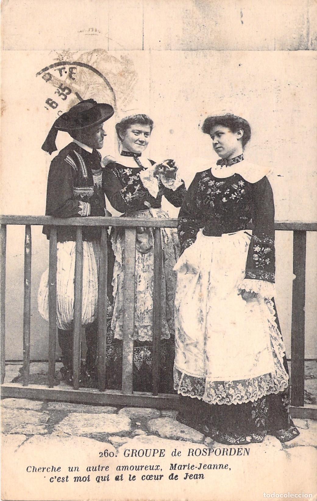 Postcards: Postal Grupo de Rosporden Traje Tradicional de Breta&ntilde;a