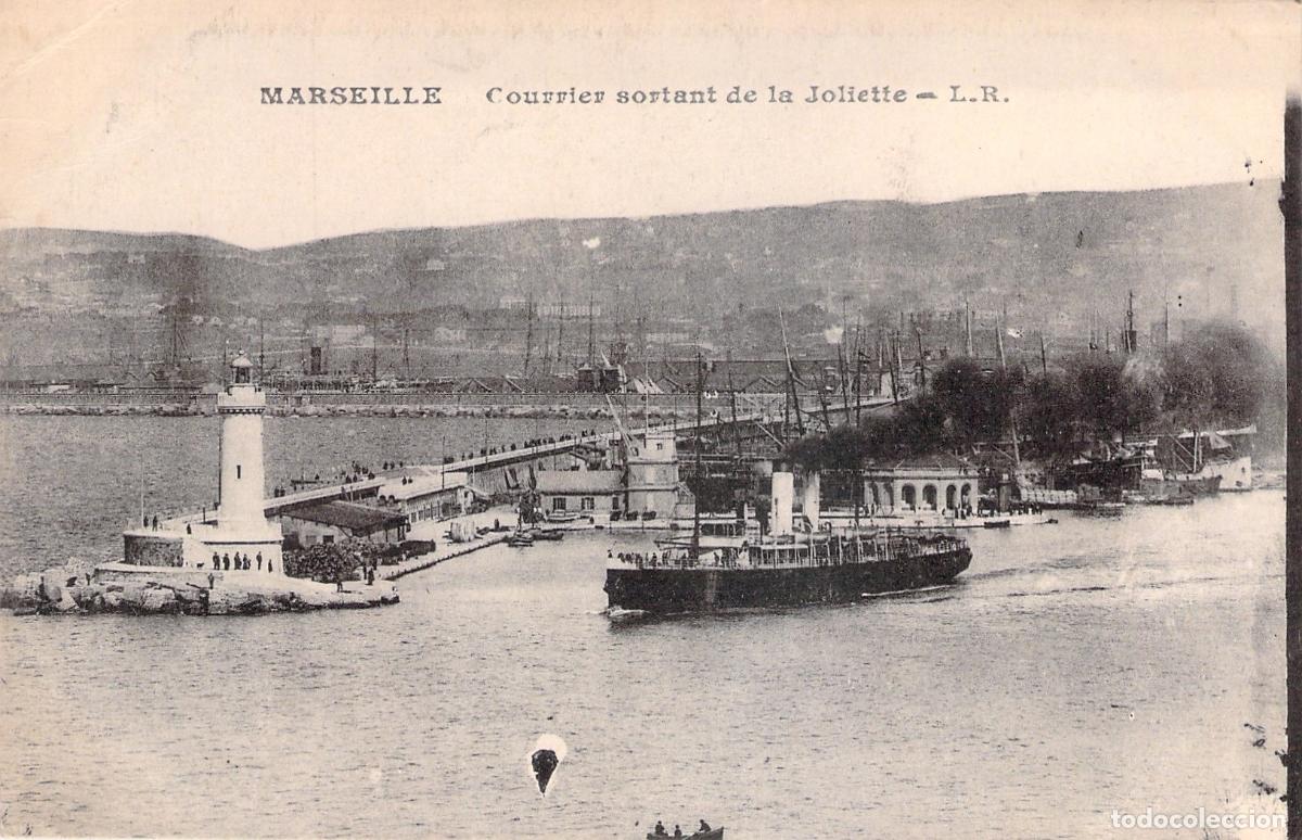 Postais: Postal de Marsella: Barco de Vapor Saliendo de La Joliette