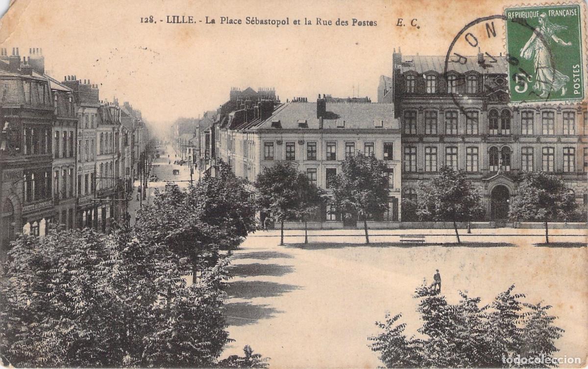 Cartoline: Postal de la Place S&eacute;bastopol y Rue des Postes en Lille