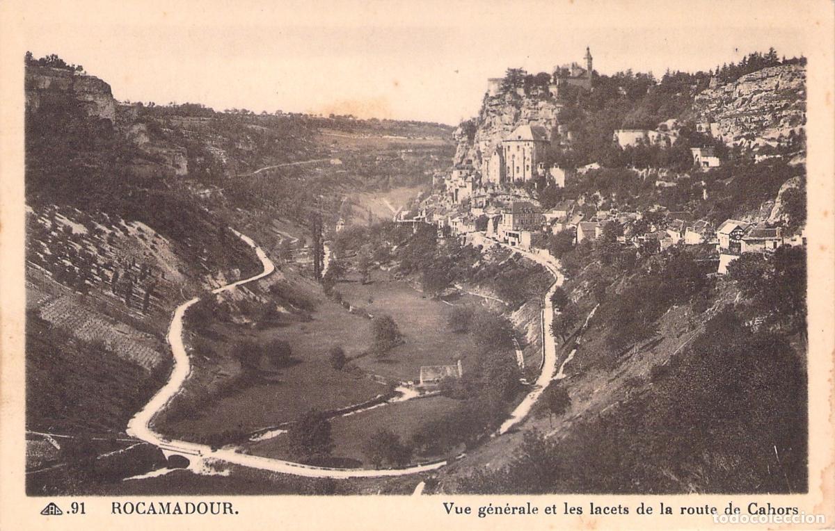 Cartoline: Postal de Rocamadour, Vista General y Curvas de la Ruta de Cahors