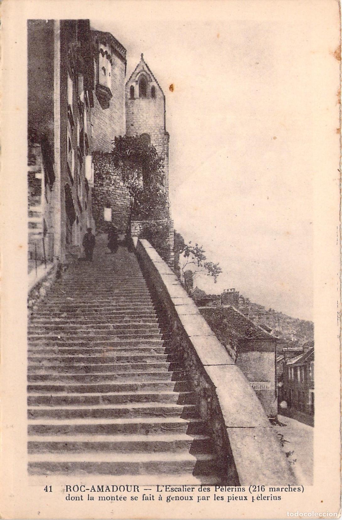 Cartoline: Postal Escalera de los Peregrinos de Rocamadour Francia