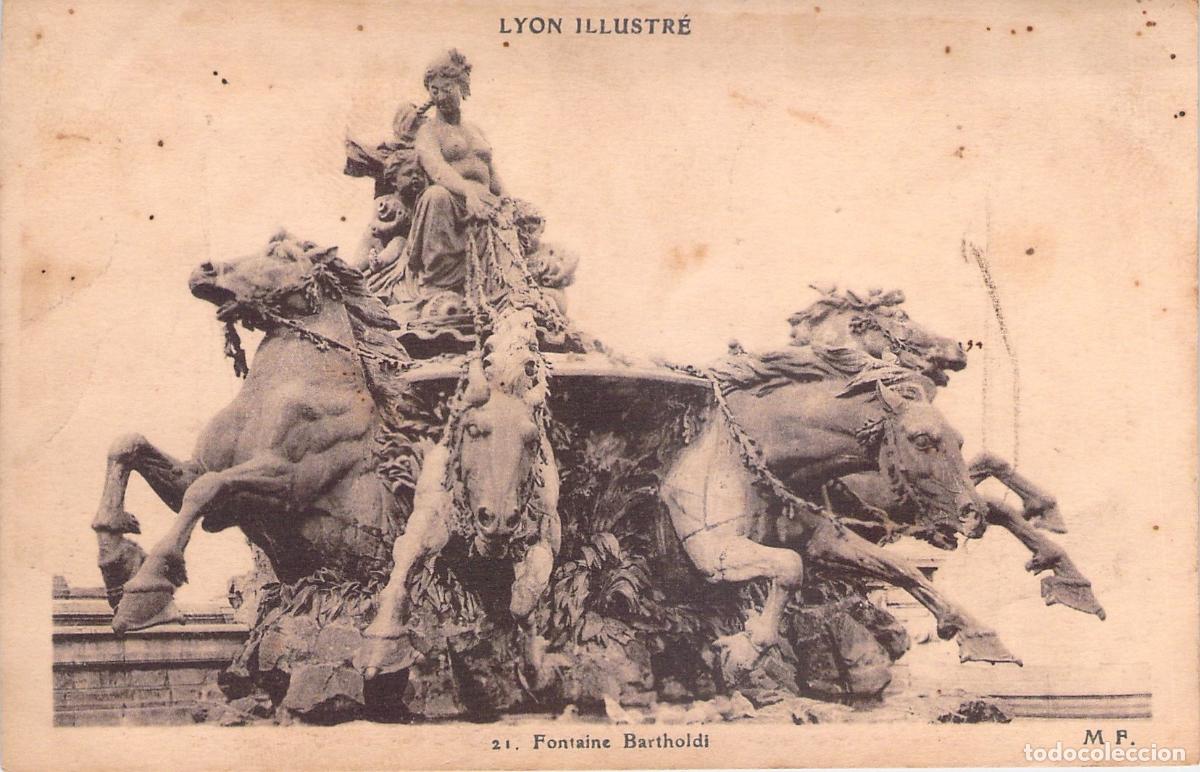 Cartes Postales: Postal de la Fontaine Bartholdi en Lyon, Francia