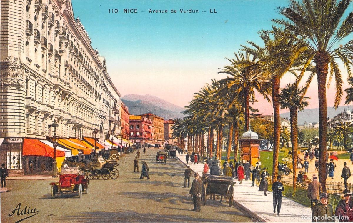 Cartes Postales: Postal de la Avenue de Verdun con Palmeras en Niza Francia
