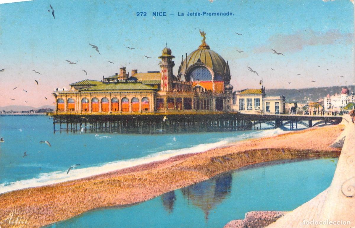 Cartes Postales: Tarjeta Postal de Nice Francia - La Jet&eacute;e-Promenade y Playa