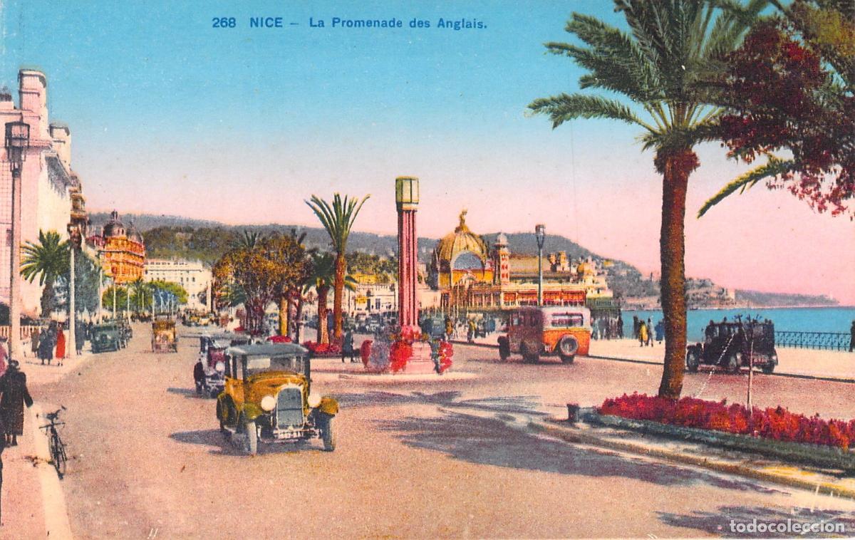 Cartes Postales: Postal de Niza - La Promenade des Anglais con Coches de &Eacute;poca