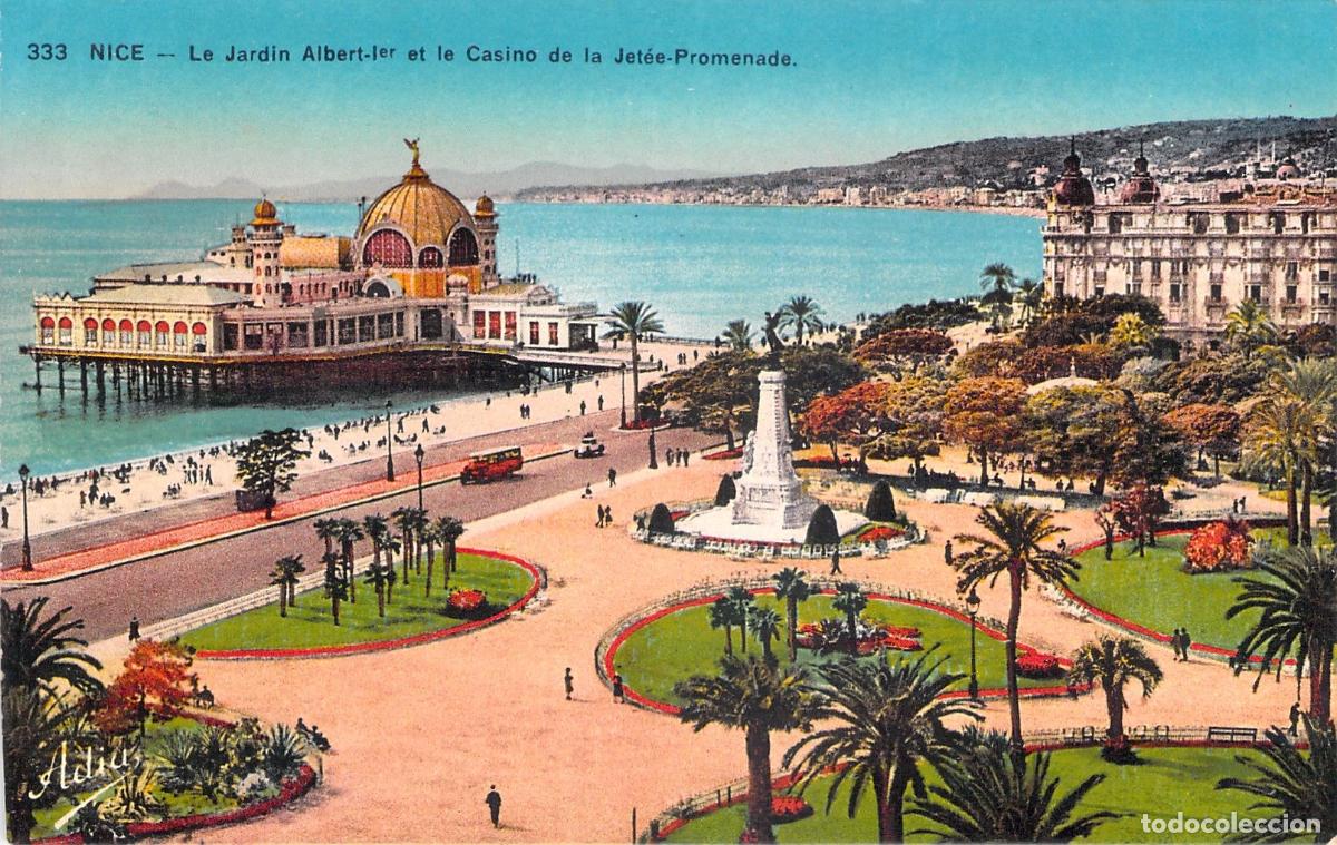 Cartes Postales: Postal de Niza Francia Jard&iacute;n Albert I y Casino de la Jet&eacute;e-Promenade