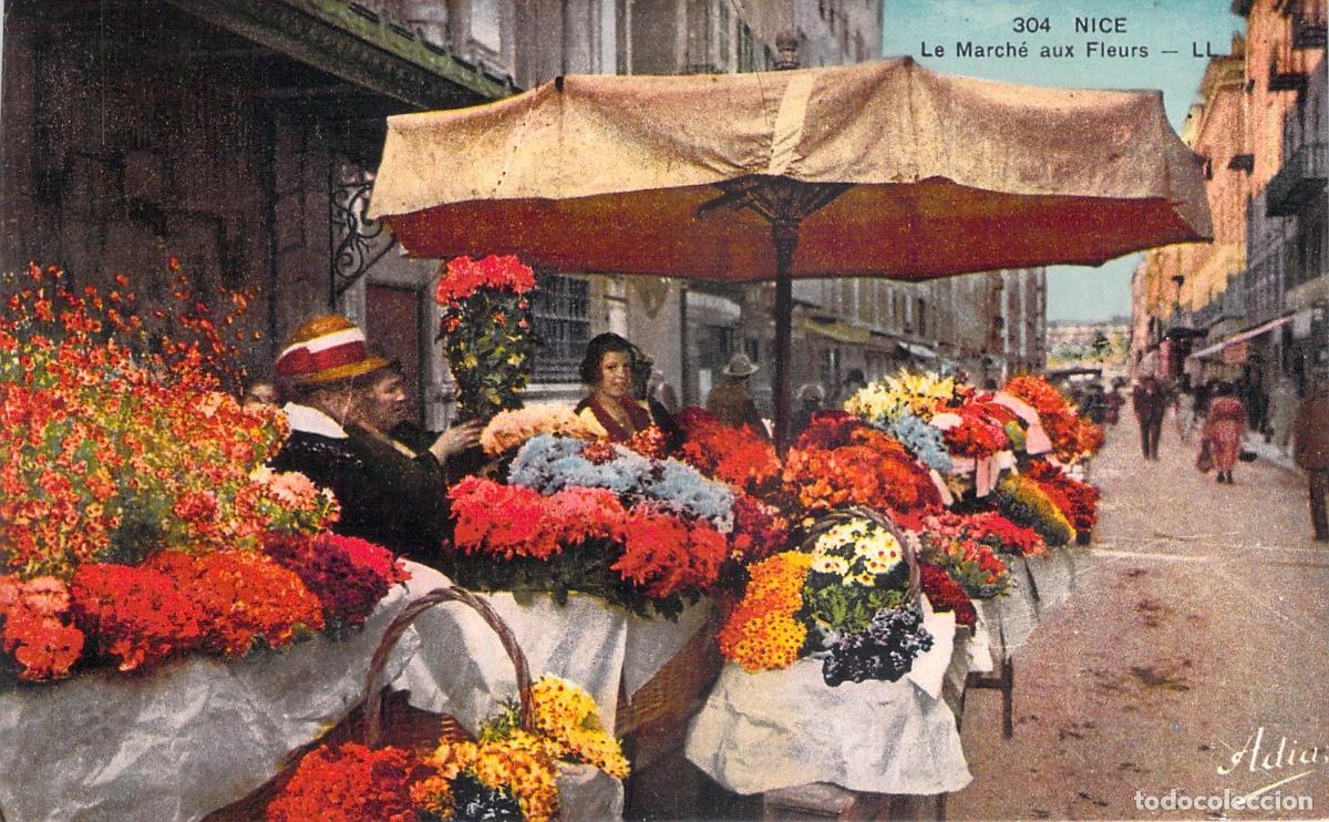 Cartes Postales: Postal de Niza Mercado de Flores en la Costa Azul de Francia