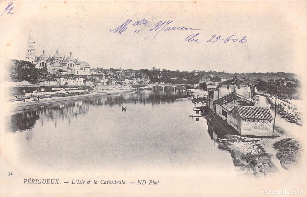 Postales: Postal de P&eacute;rigueux, R&iacute;o Isle y la Catedral de Saint-Front