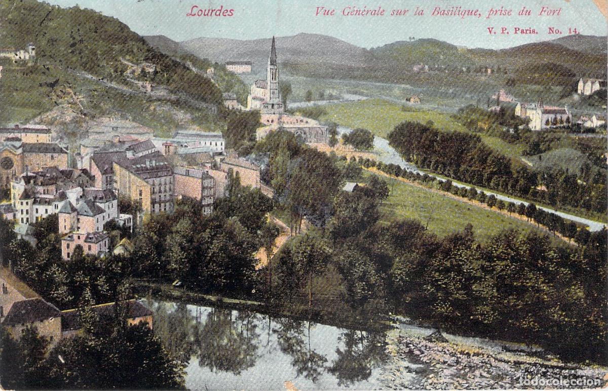 Postales: Postal de Lourdes Vista General de la Bas&iacute;lica desde el Fuerte