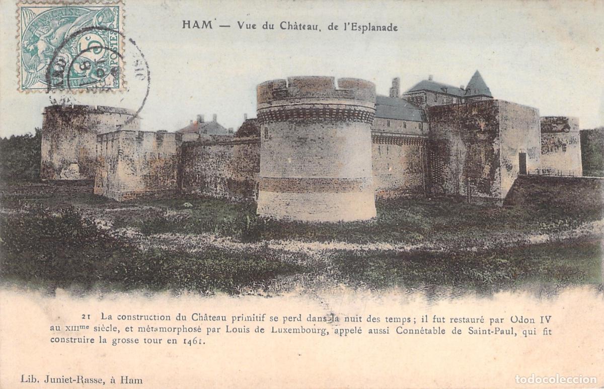 Postales: Postal Castillo de Ham Francia Vista desde la Explanada