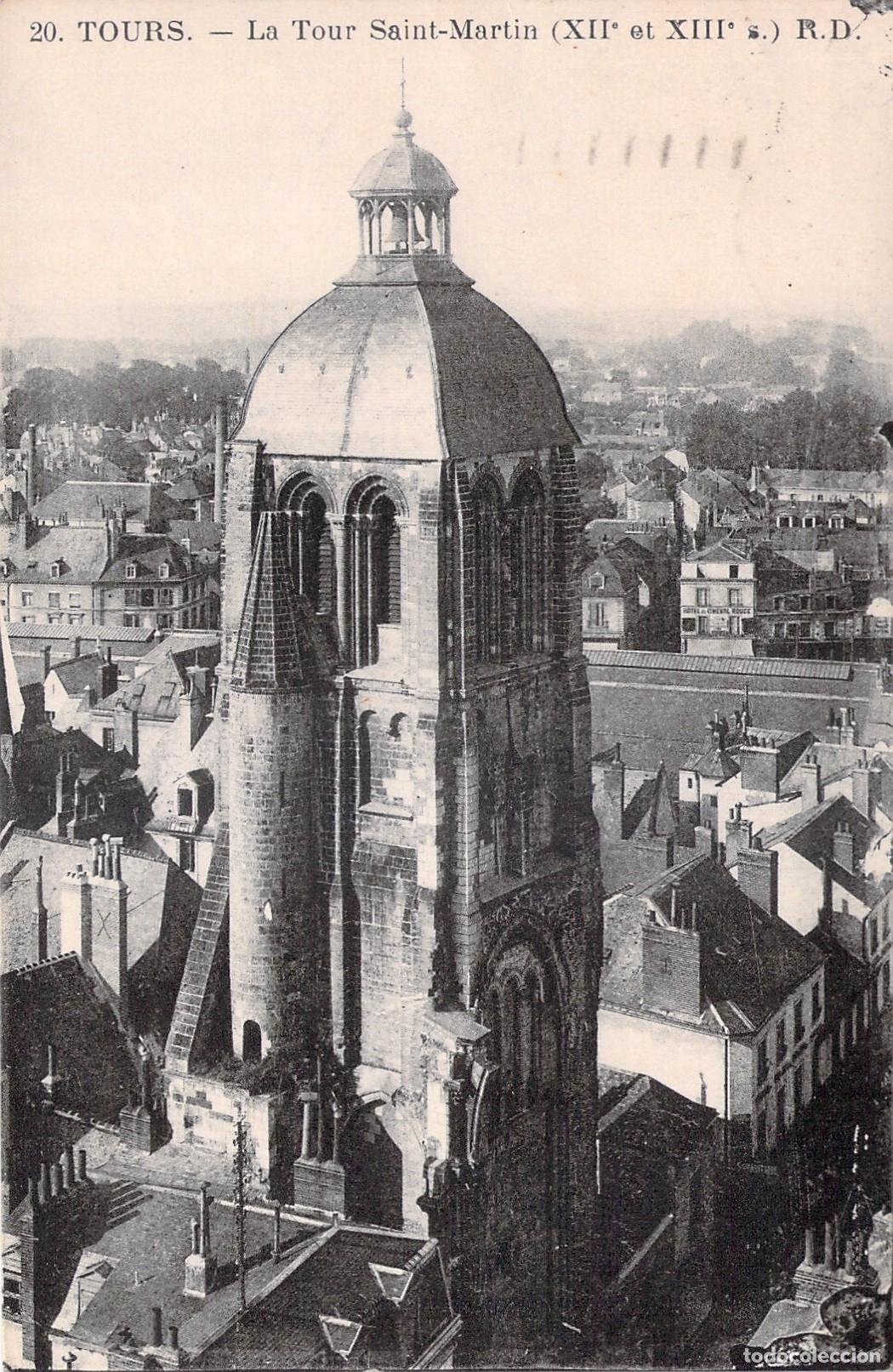 Postales: Postal de la Torre de San Mart&iacute;n en Tours, Francia