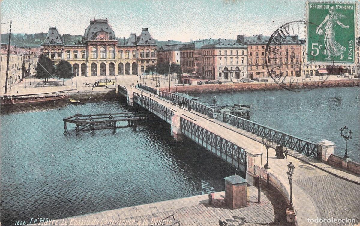 Postales: Postal de Le Havre Bassin du Commerce y la Bourse