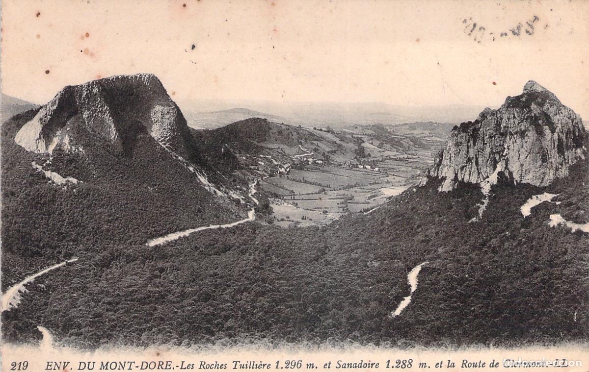 Postales: Postal de las Rocas Tuili&egrave;re y Sanadoire en Mont-Dore, Francia