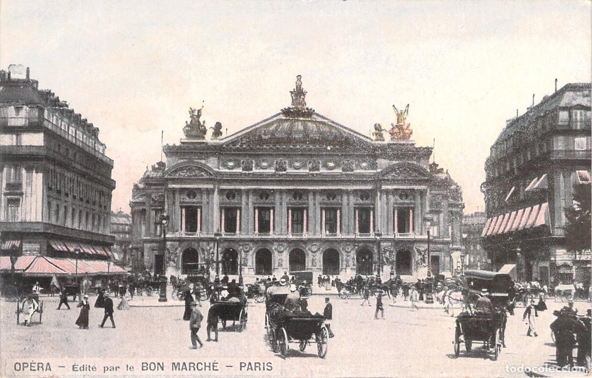 Postales: Postal de la &Oacute;pera de Par&iacute;s con Carruajes, Francia