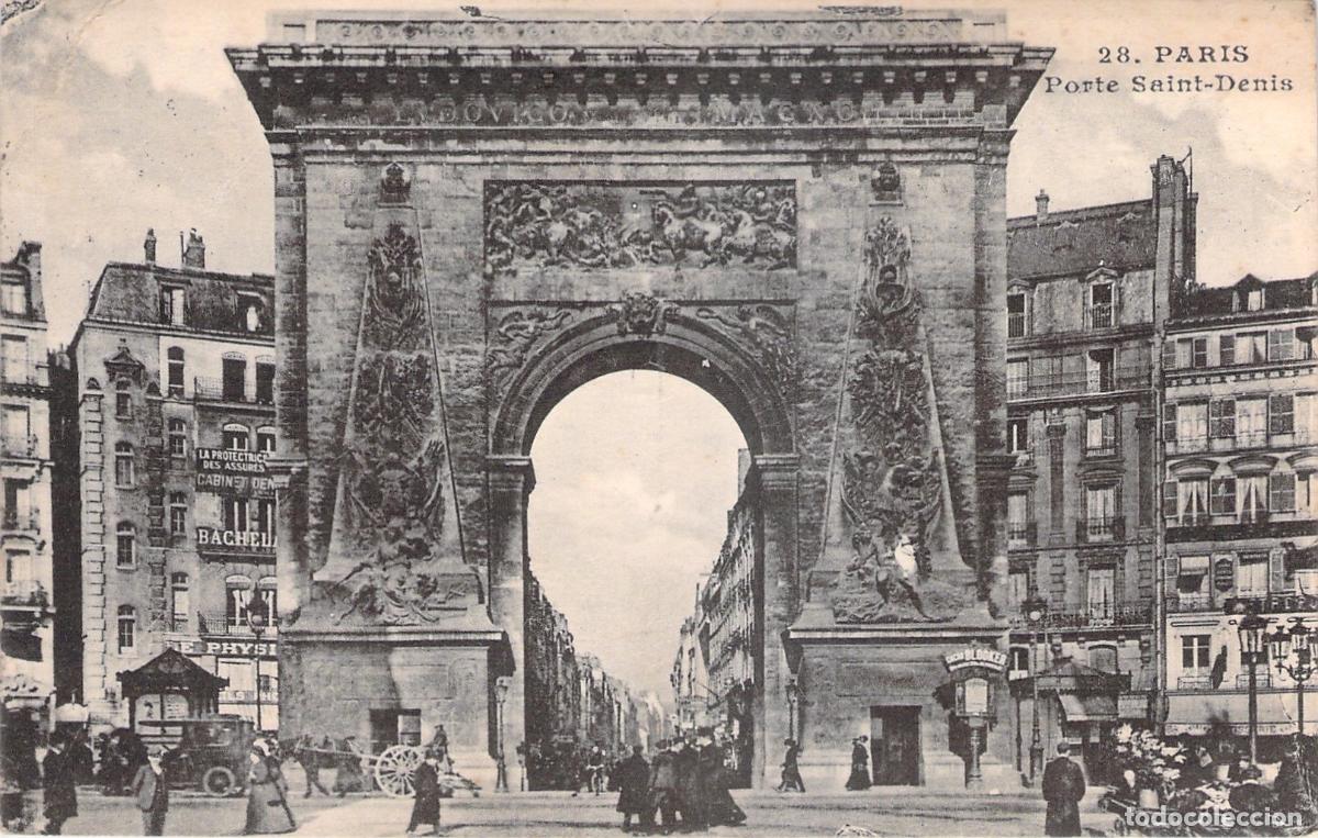 Postales: Postal de Par&iacute;s - Porte Saint-Denis, Monumento Hist&oacute;rico Franc&eacute;s