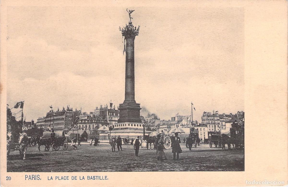 Postales: Postal de la Place de la Bastille en Par&iacute;s, Francia