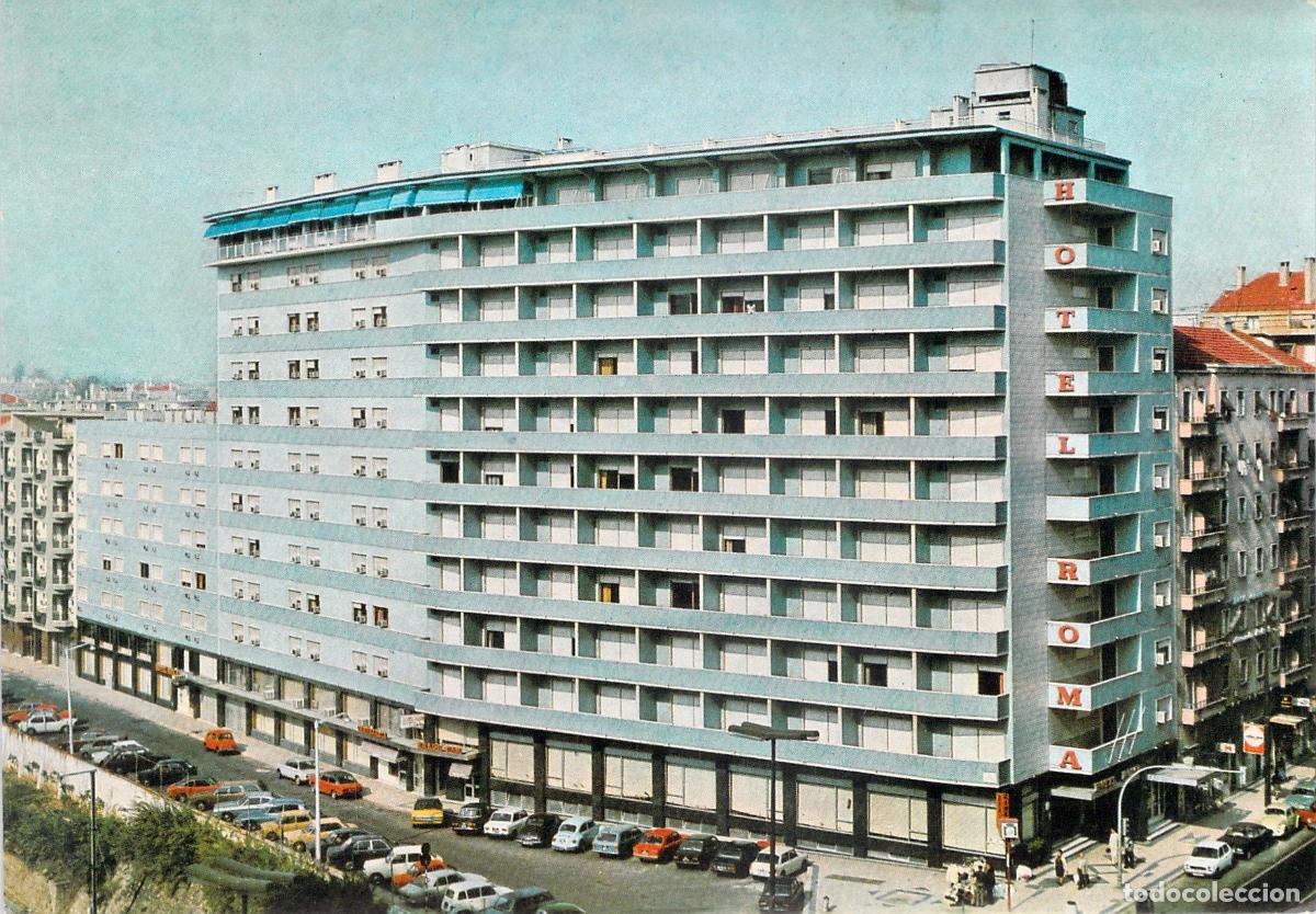Postales: Postal del Hotel Roma en Lisboa Portugal con Mapa