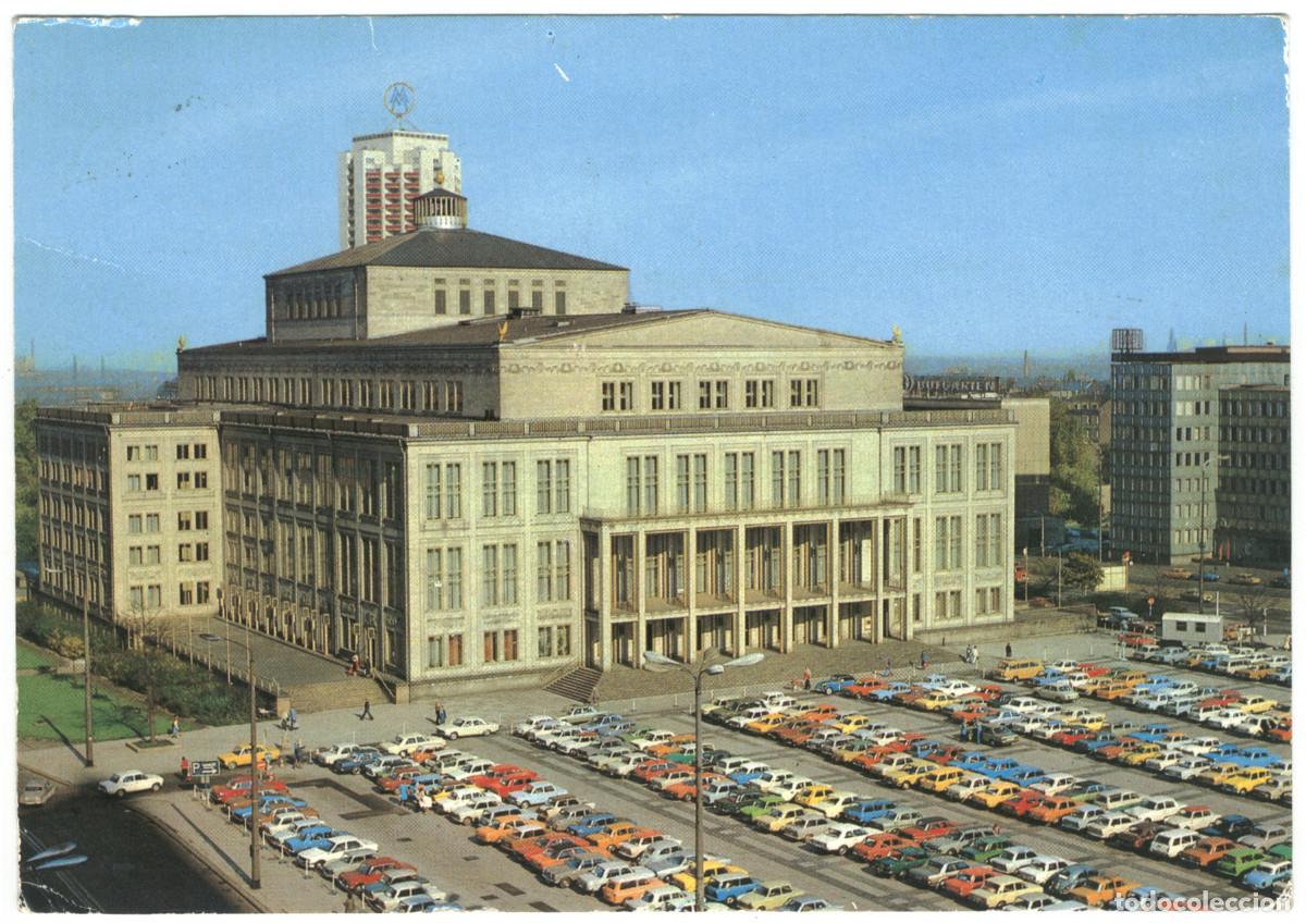 Postales: LEIPZIG, Messestadt_Opernhaus am Karl Marx Platz_Bild und Hemat / Arquitectura Teatros Alemania