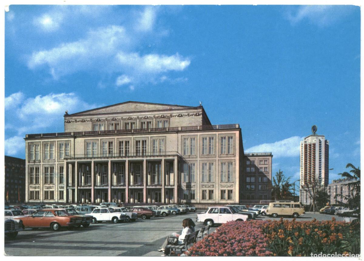 Postales: LEIPZIG, Messestadt_Opernhaus am Karl Marx Platz_Bild und Hemat / Arquitectura Teatros Alemania
