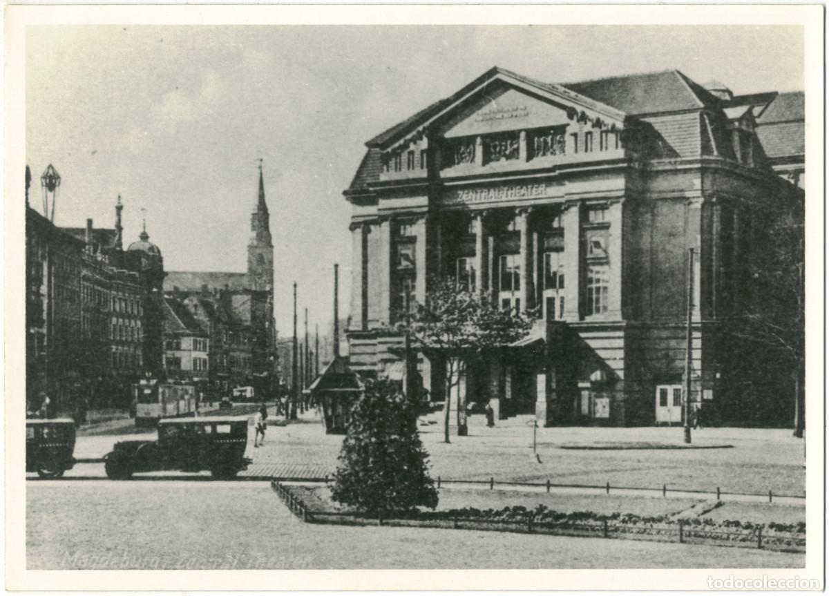 Postales: MAGDEBURG_Breite Weg mit Zentral Theater_Sin datos / Arquitectura Teatros Alemania