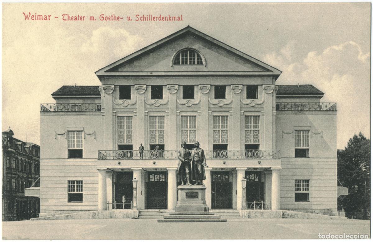 Postales: WEIMAR_Theater mit Goethe und Schillerdenkmal_Stengel; 37764 / Arquitectura Teatros Alemania