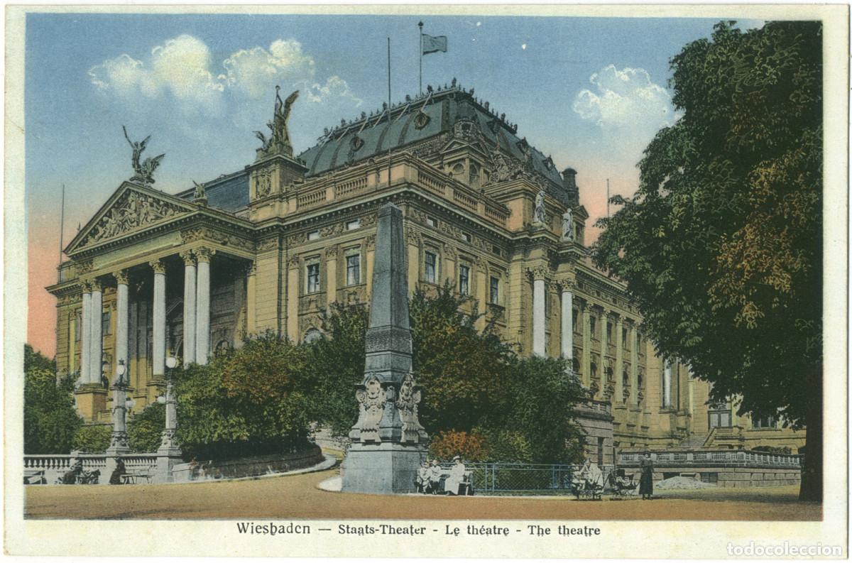 Postales: WIESBADEN_Staatstheater_Boogaart's Kunstanstalt (Aquarell; 9023) / Arquitectura Teatros Alemania