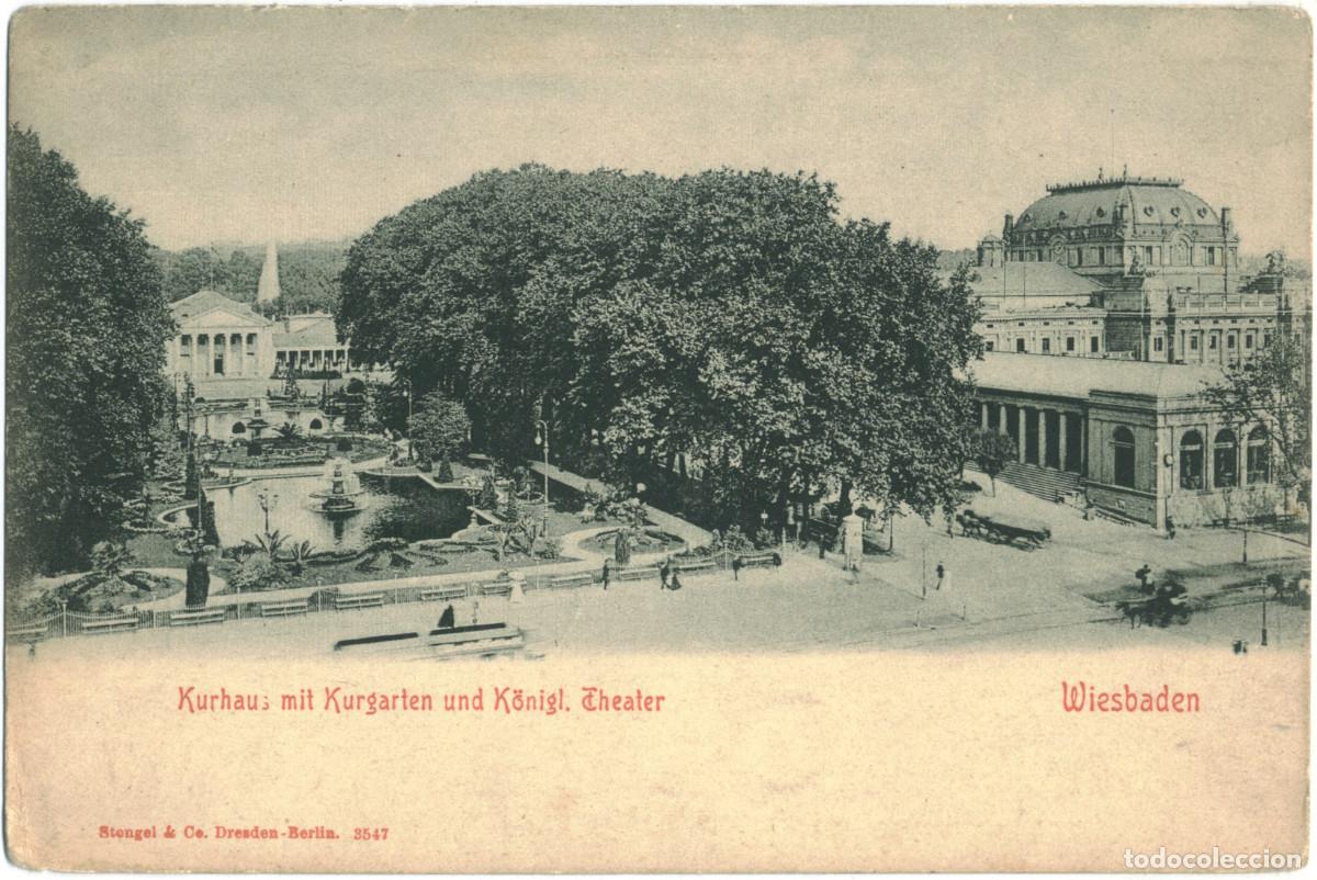 Postais: WIESBADEN_Kurhaus mit Kurgarten und K&ouml;nigl. Theater_Stengel / Arquitectura Teatros Alemania