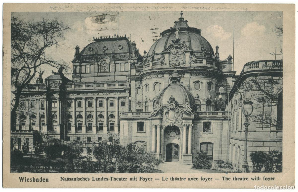 Postales: WIESBADEN_Nassauisches Landestheater mit Foyer_Boogaart's Kunst-Anst / Arquitectura Teatros Alemania