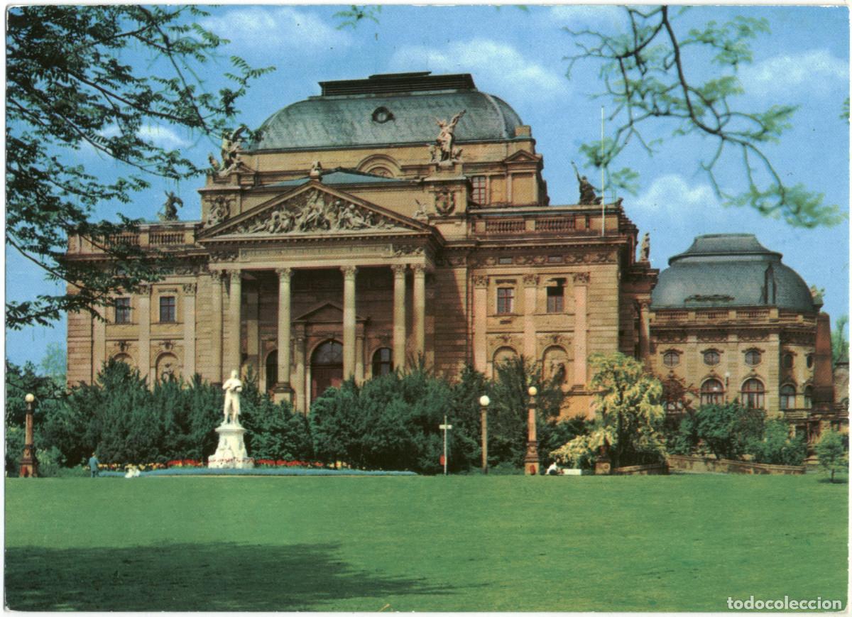 Postales: WIESBADEN_Staatstheater und Schillerdenkmal_Michel & Kr&uuml;ger; 974-39 / Arquitectura Teatros Alemania