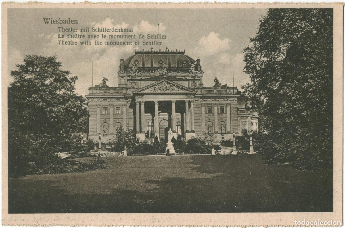 Postais: WIESBADEN_Theater mit Schillerdenkmal_Sin datos; 19-5224 / Arquitectura Teatros Alemania