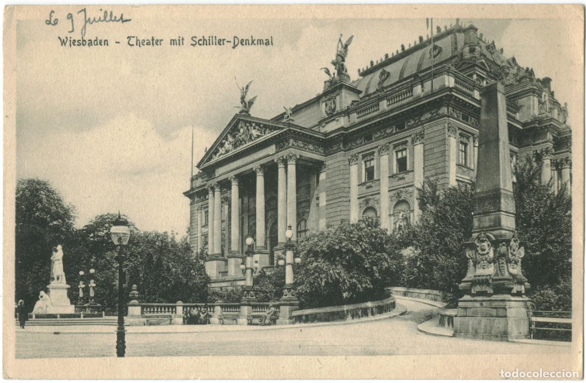 Postais: WIESBADEN_Theater mit Schillerdenkmal_Stengel; 46396 / Arquitectura Teatros Alemania