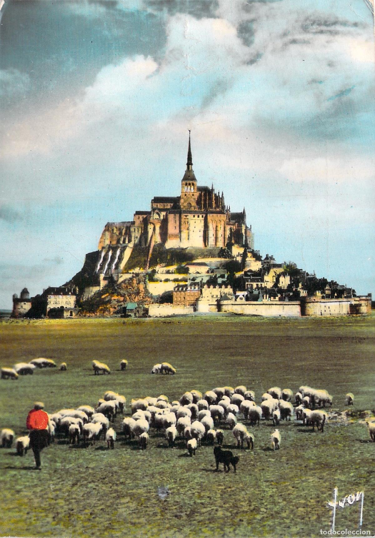 Postales: Postal de Mont Saint-Michel y Ovejas en Normand&iacute;a