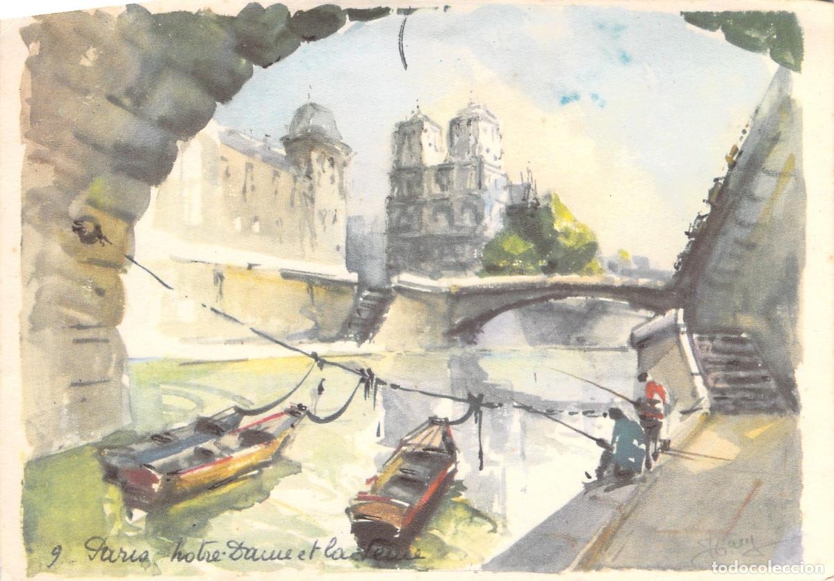 Postales: Postal Art&iacute;stica de Par&iacute;s, Notre-Dame y el R&iacute;o Sena